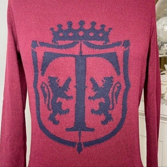 Talbots Burgundy Red Crewneck Novelty Sweater XS - Picture 5 of 11